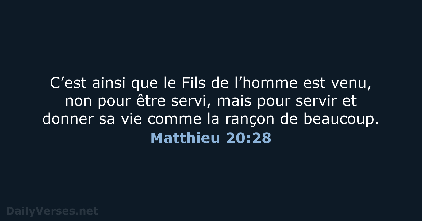 Matthieu 20:28 - NEG79