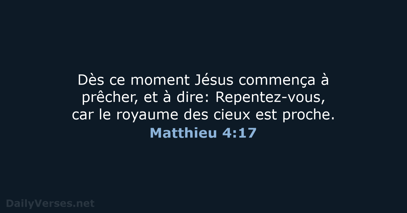 Matthieu 4:17 - NEG79