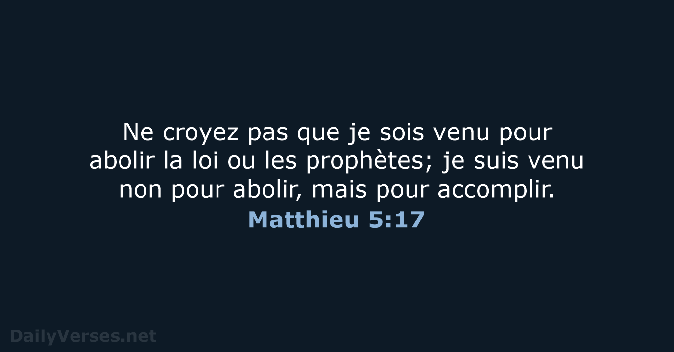 Matthieu 5:17 - NEG79