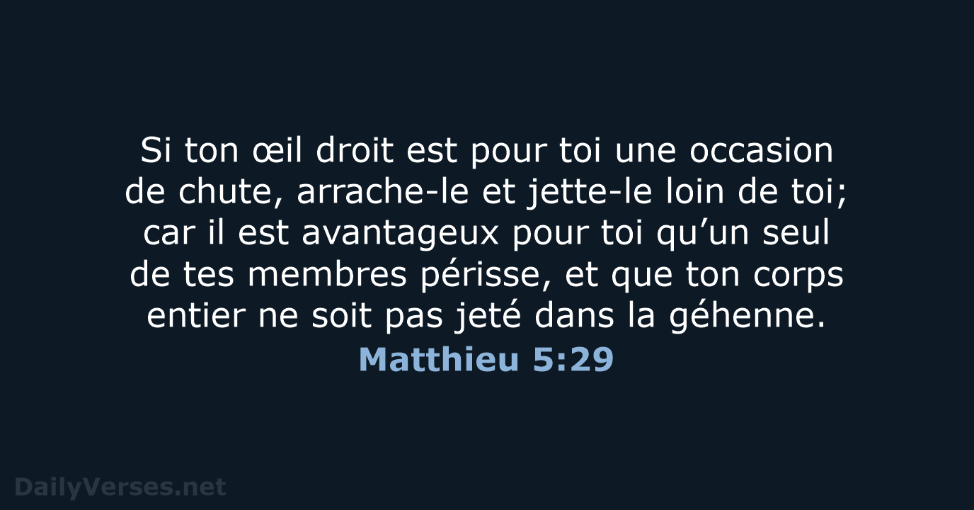 Matthieu 5:29 - NEG79