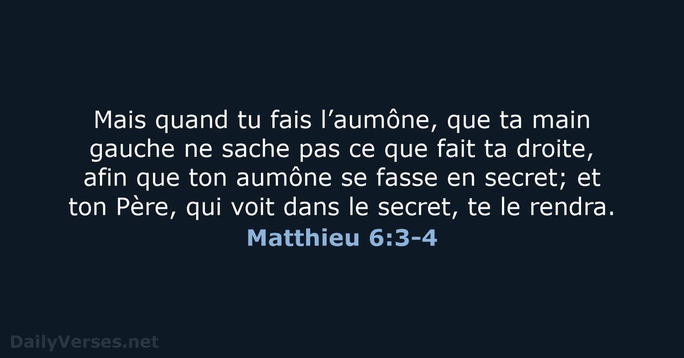 Matthieu 6:3-4 - NEG79