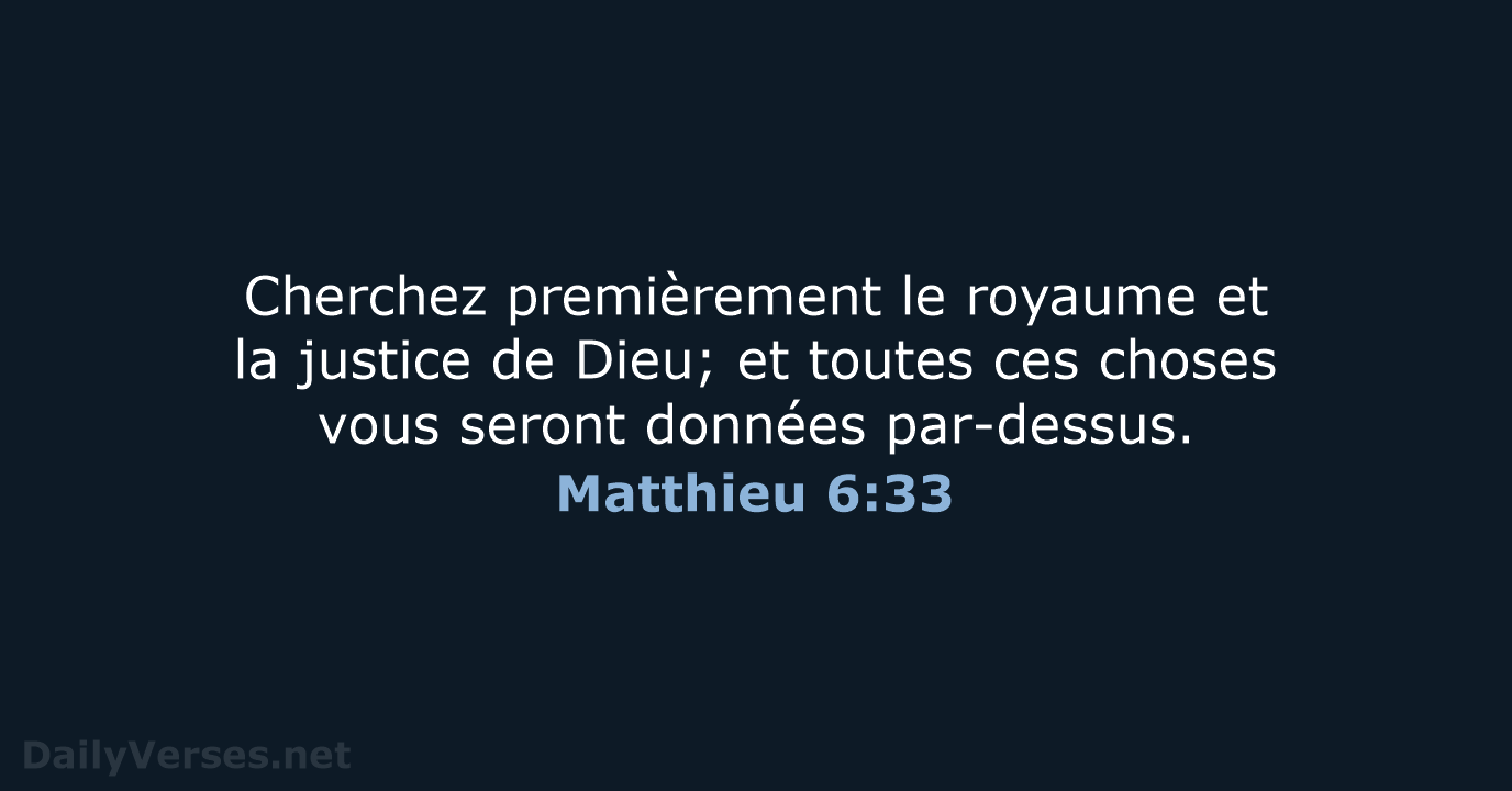 Matthieu 6:33 - NEG79
