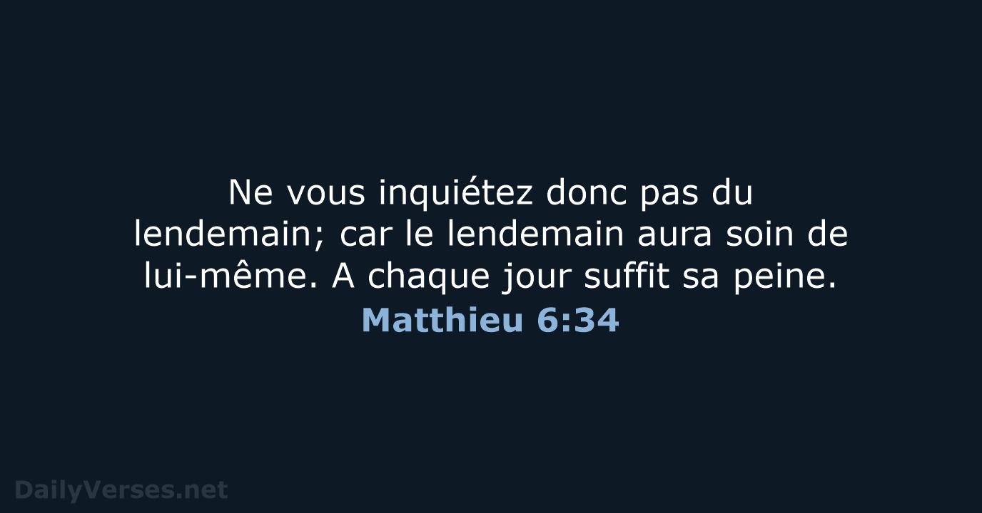 Matthieu 6:34 - NEG79