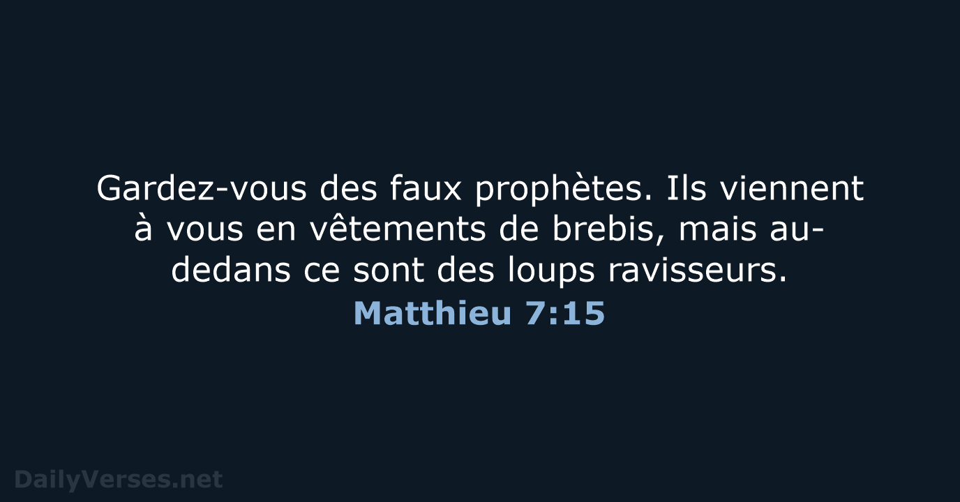 Matthieu 7:15 - NEG79