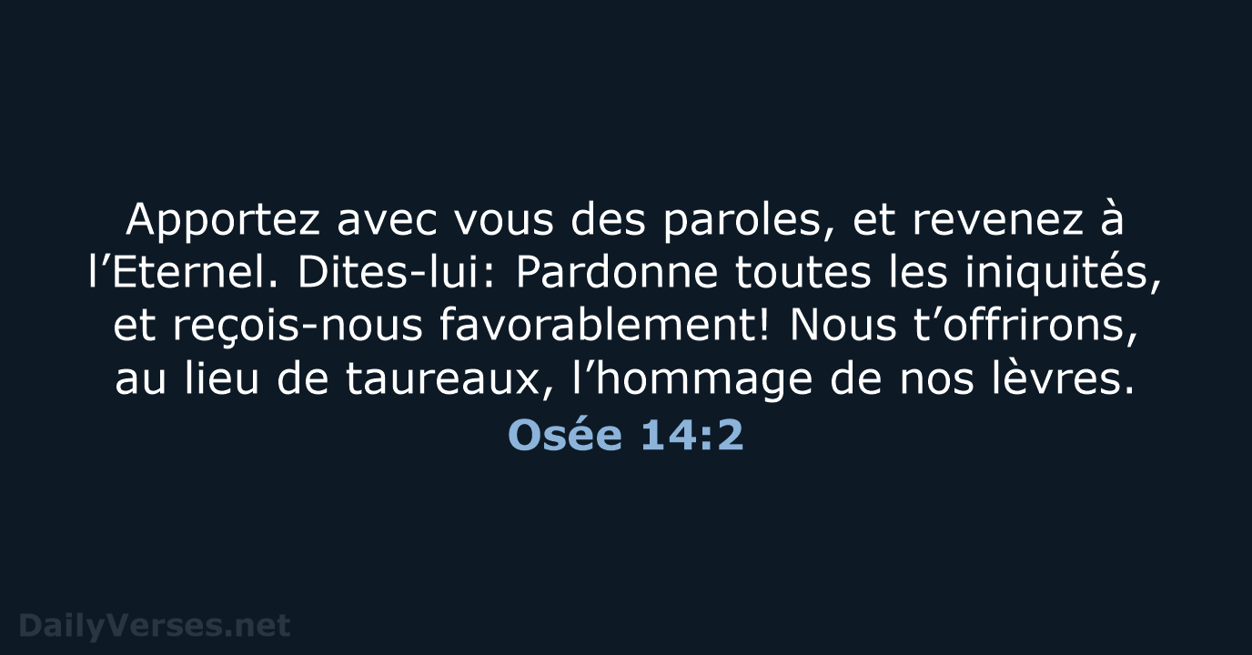 Osée 14:2 - NEG79