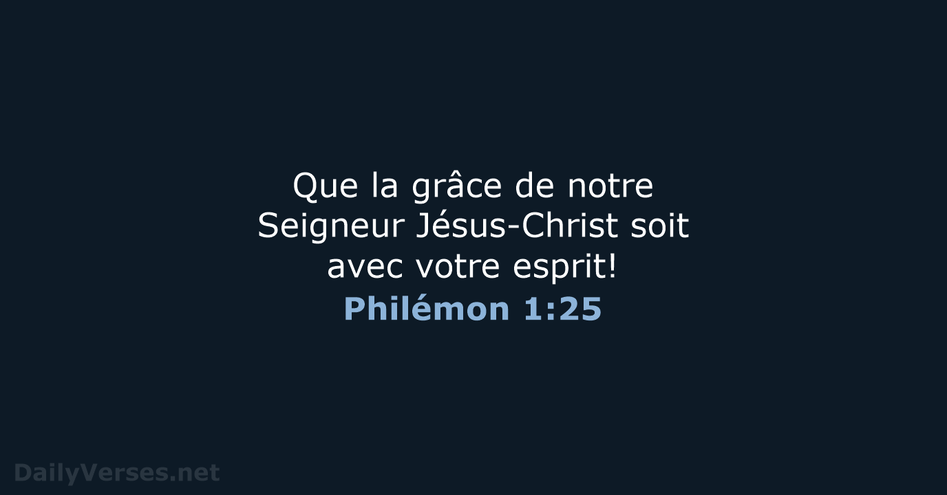 Philémon 1:25 - NEG79