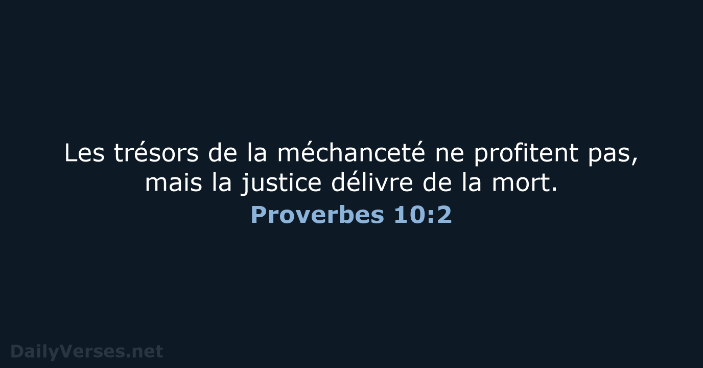 Proverbes 10:2 - NEG79