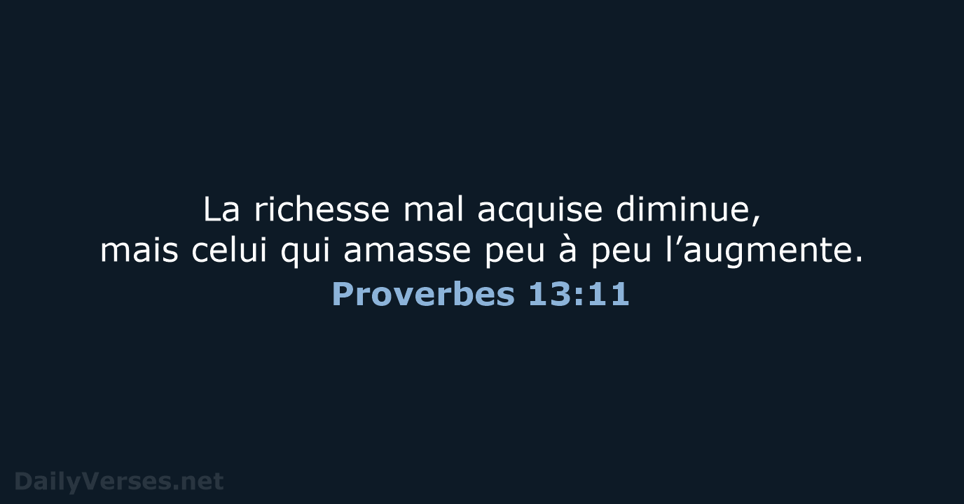 Proverbes 13:11 - NEG79