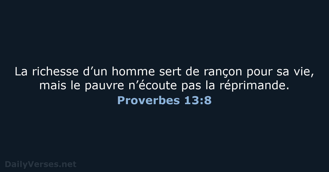 Proverbes 13:8 - NEG79