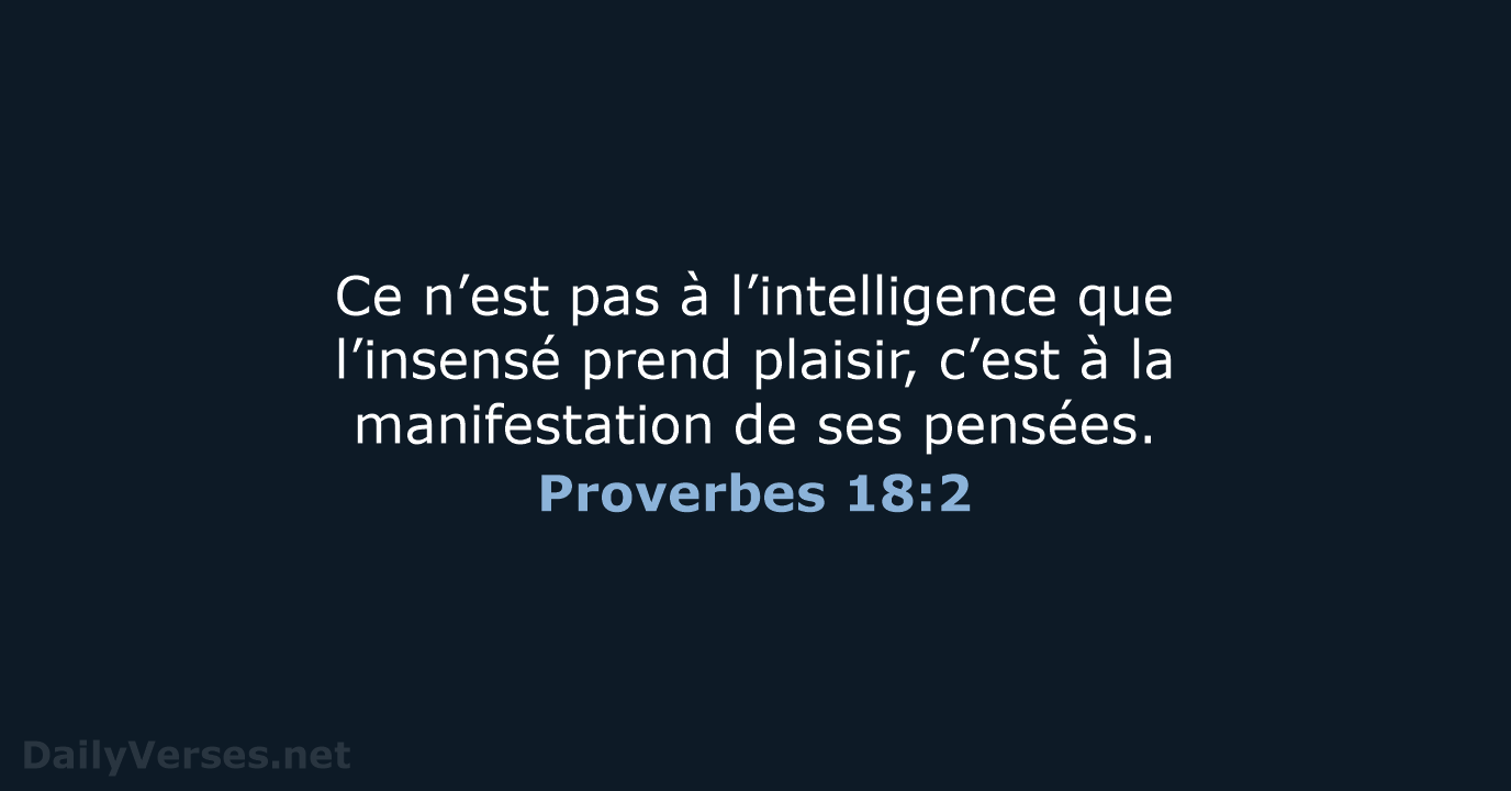 Proverbes 18:2 - NEG79