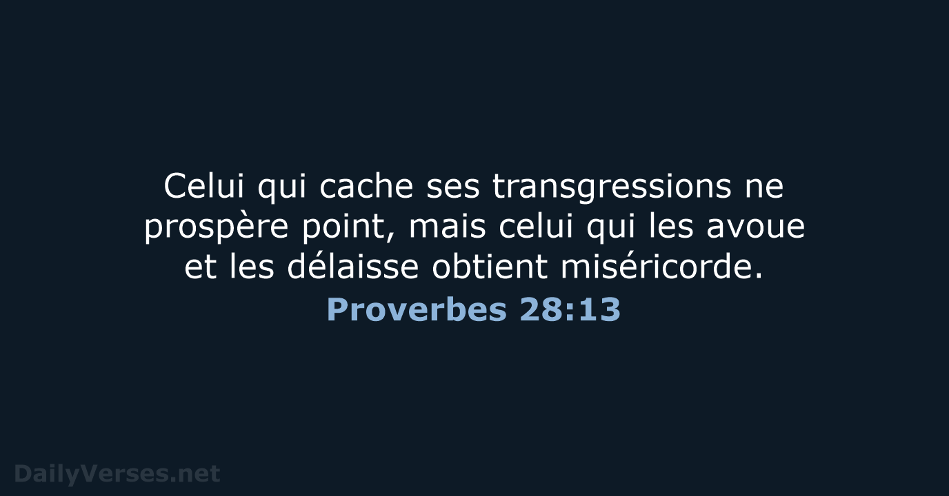 Proverbes 28:13 - NEG79