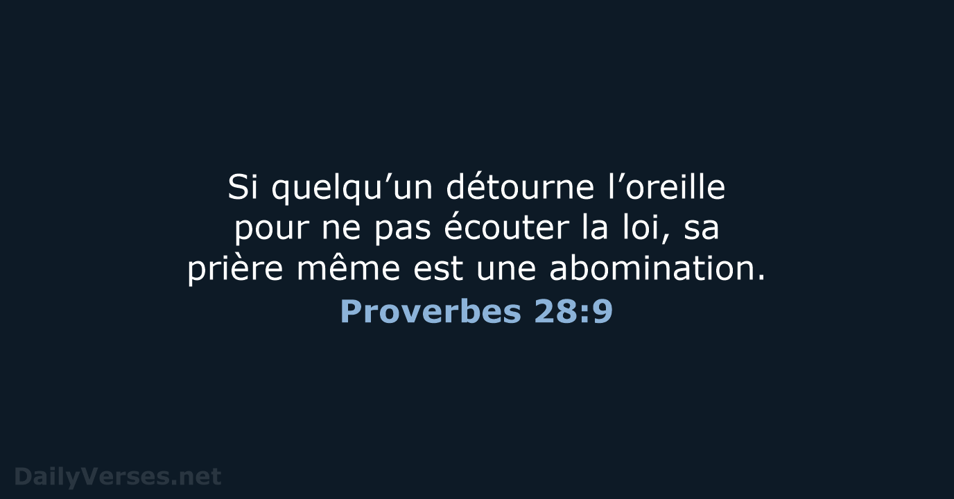 Proverbes 28:9 - NEG79