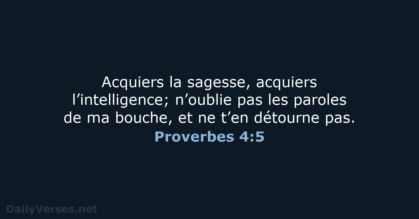 Proverbes 4:5 - NEG79