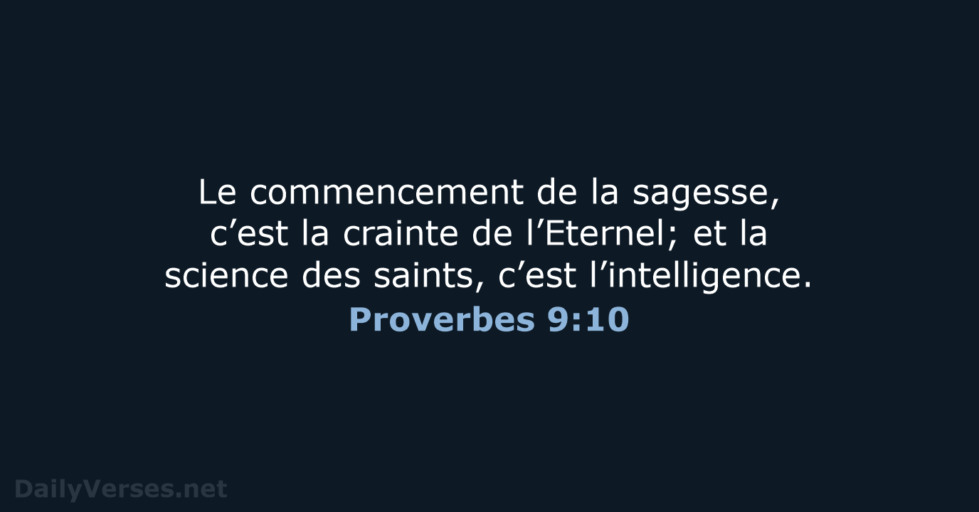 Proverbes 9:10 - NEG79
