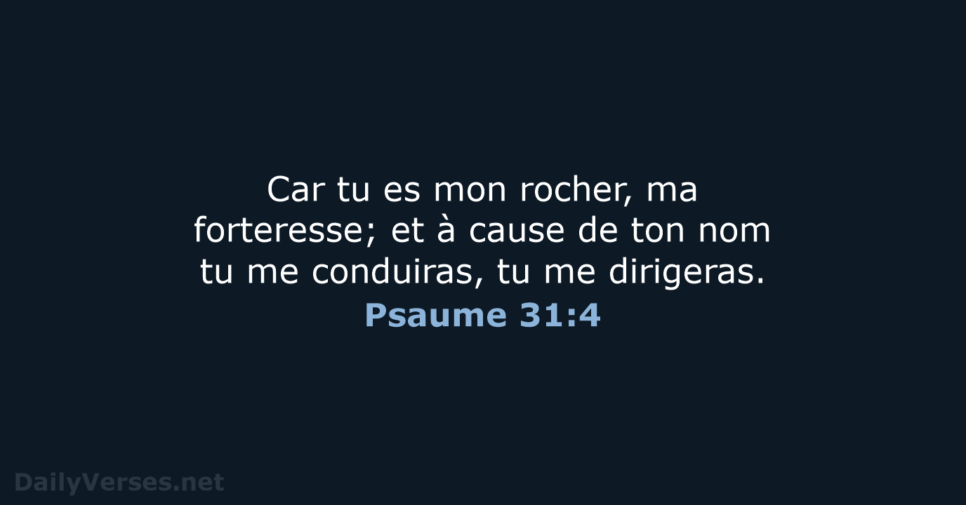 Psaume 31:4 - NEG79