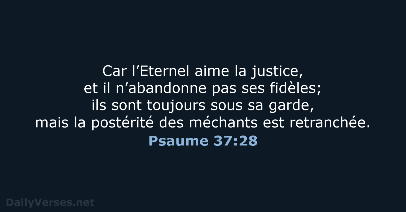 Psaume 37:28 - NEG79