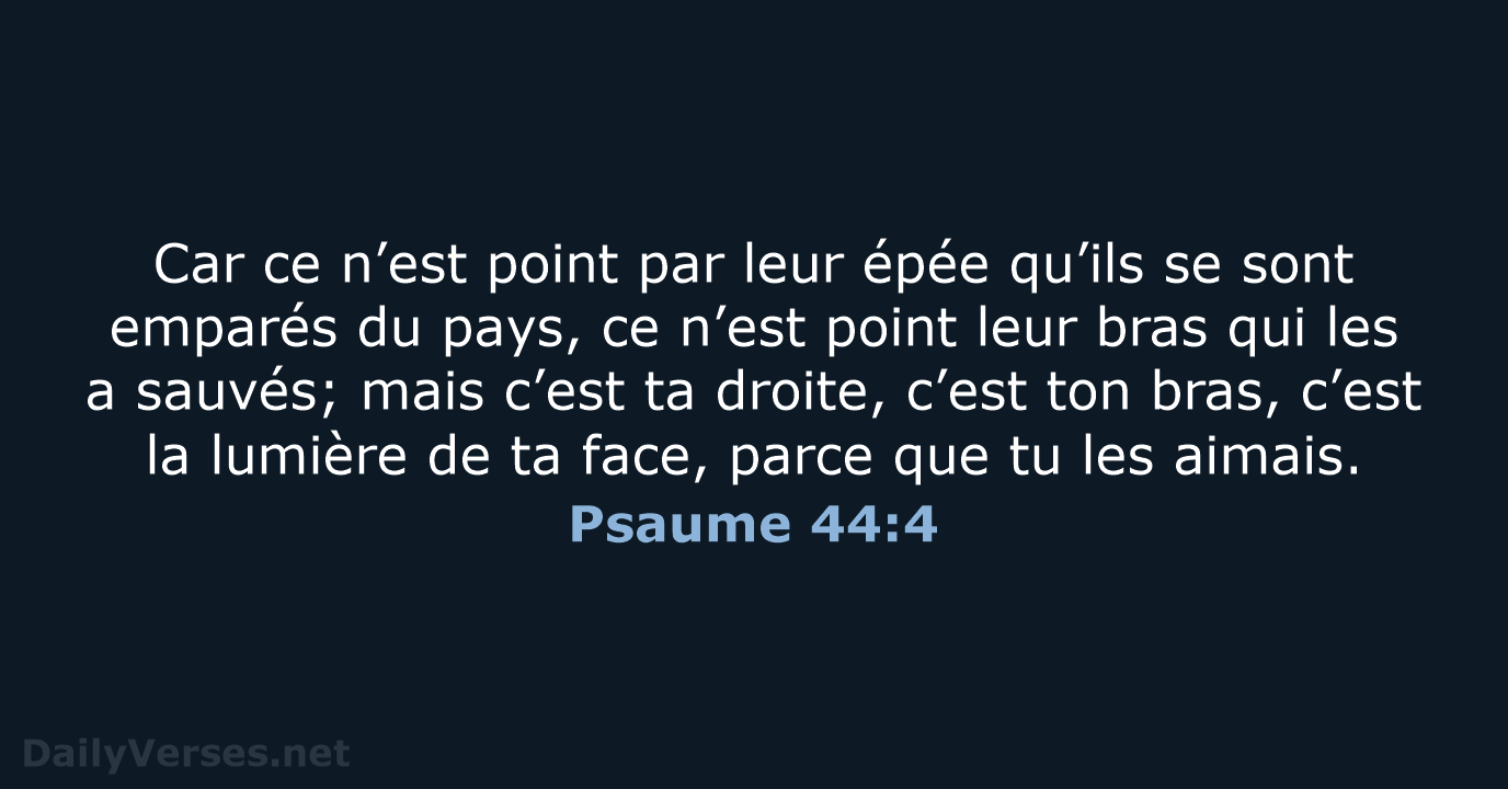 Psaume 44:4 - NEG79