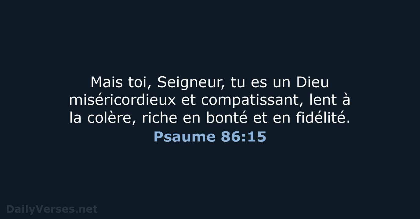 Psaume 86:15 - NEG79