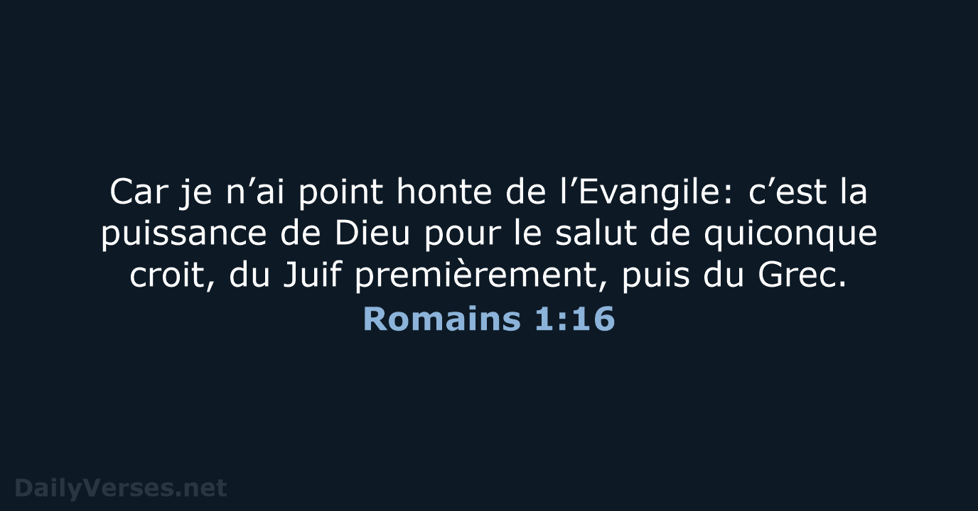 Romains 1:16 - NEG79