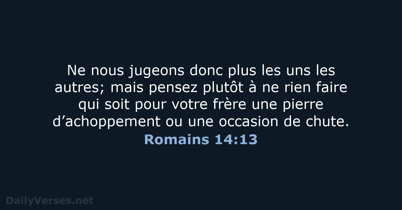 Romains 14:13 - NEG79