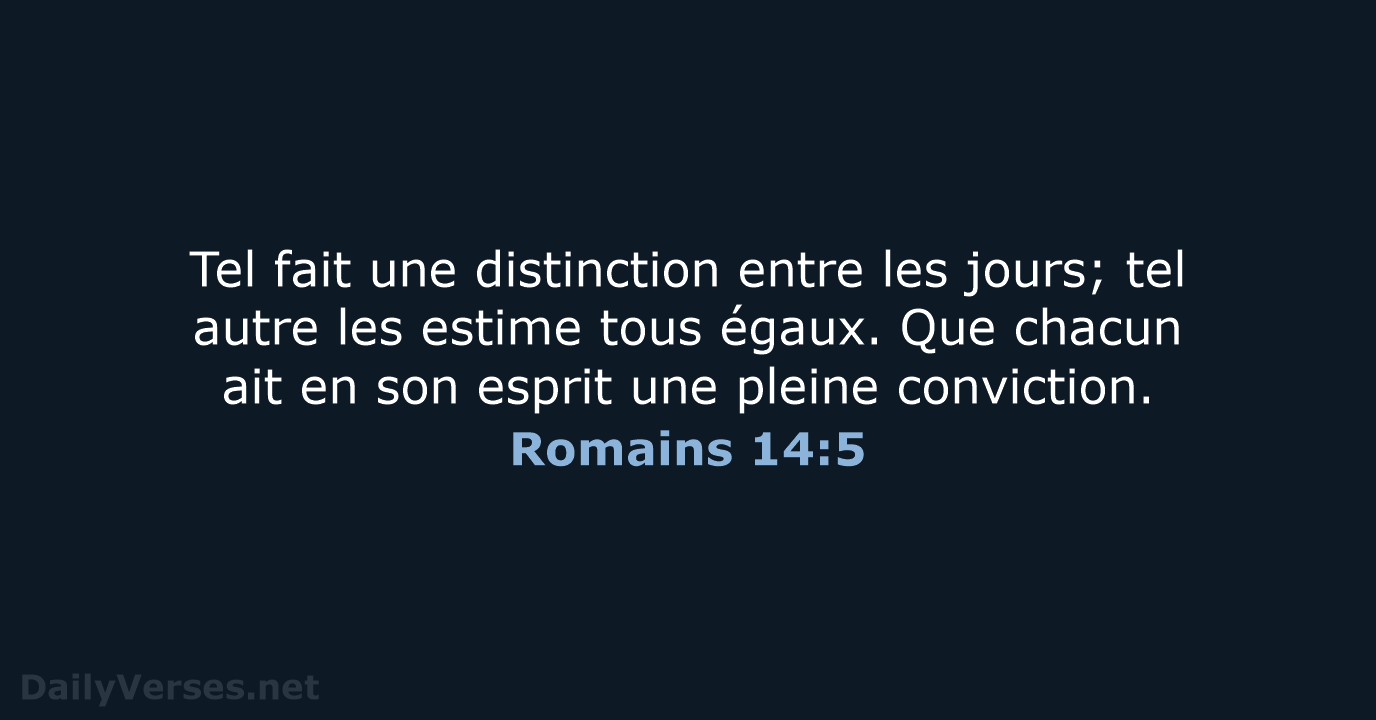 Romains 14:5 - NEG79