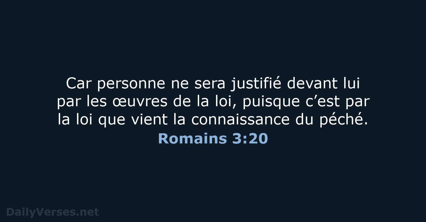 Romains 3:20 - NEG79