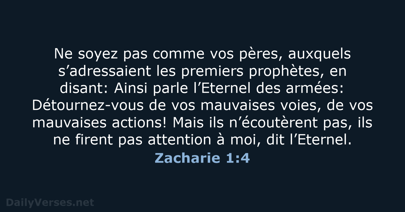 Zacharie 1:4 - NEG79
