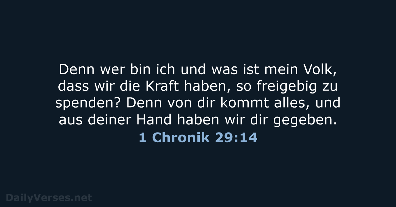 1 Chronik 29:14 - NeÜ