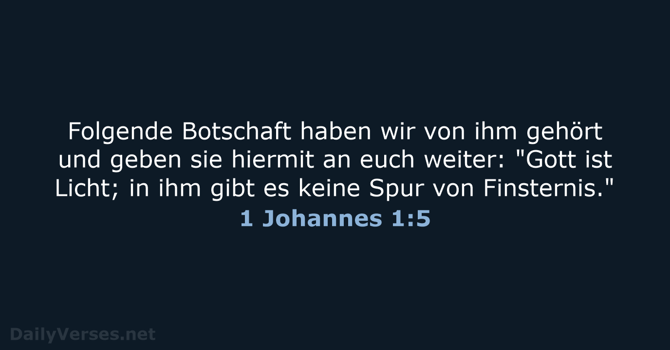 1 Johannes 1:5 - NeÜ