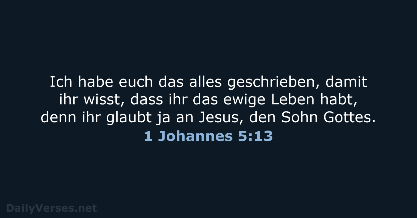 1 Johannes 5:13 - NeÜ