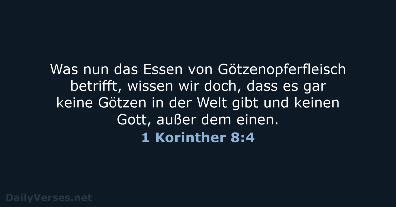 1 Korinther 8:4 - NeÜ