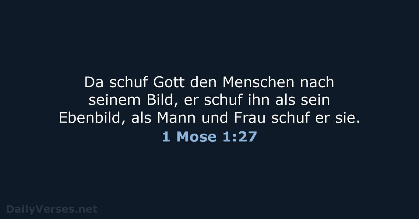 1 Mose 1:27 - NeÜ