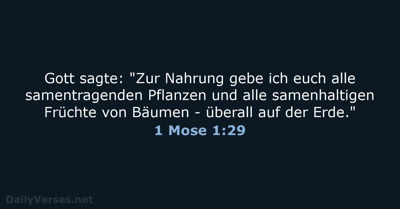 1 Mose 1:29 - NeÜ