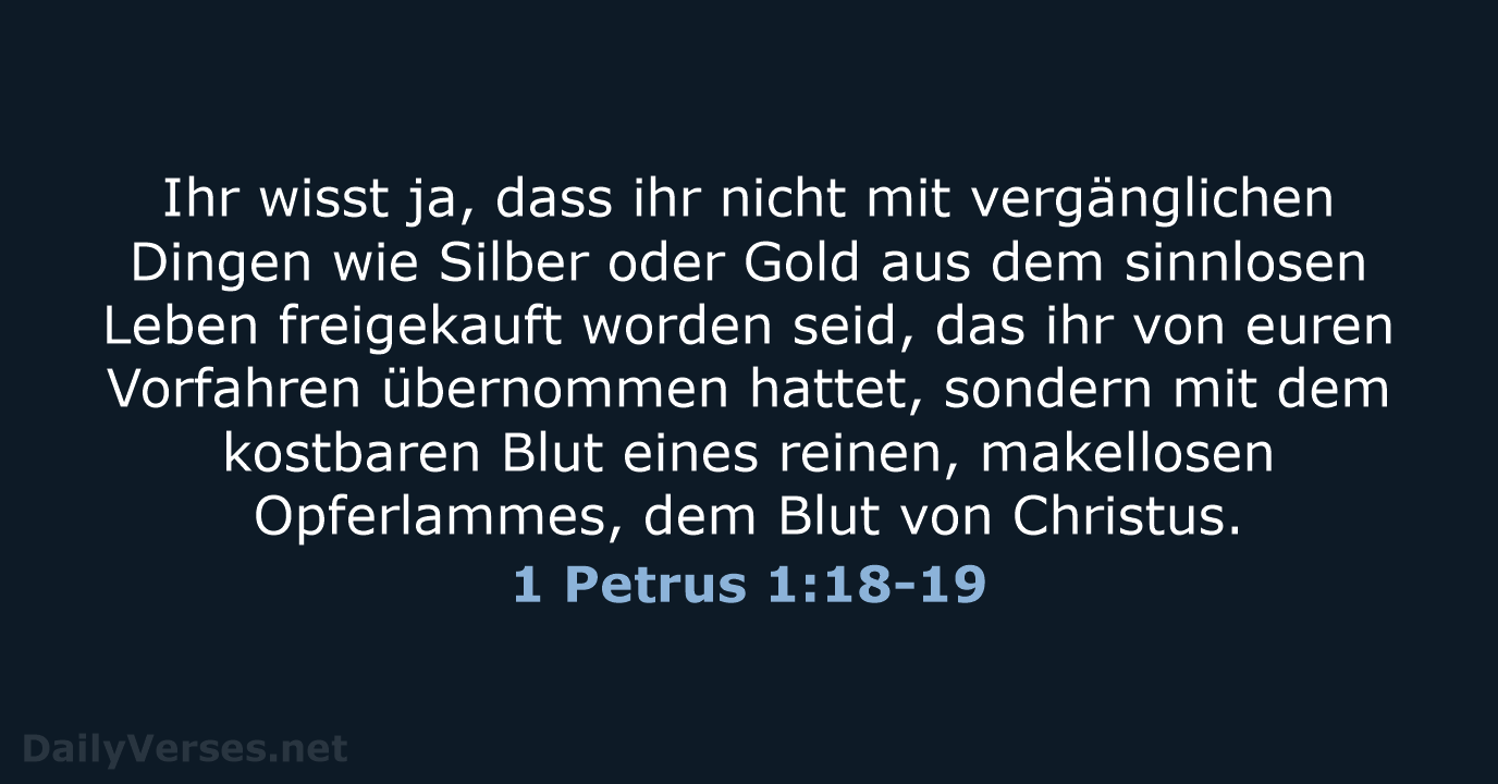 1 Petrus 1:18-19 - NeÜ