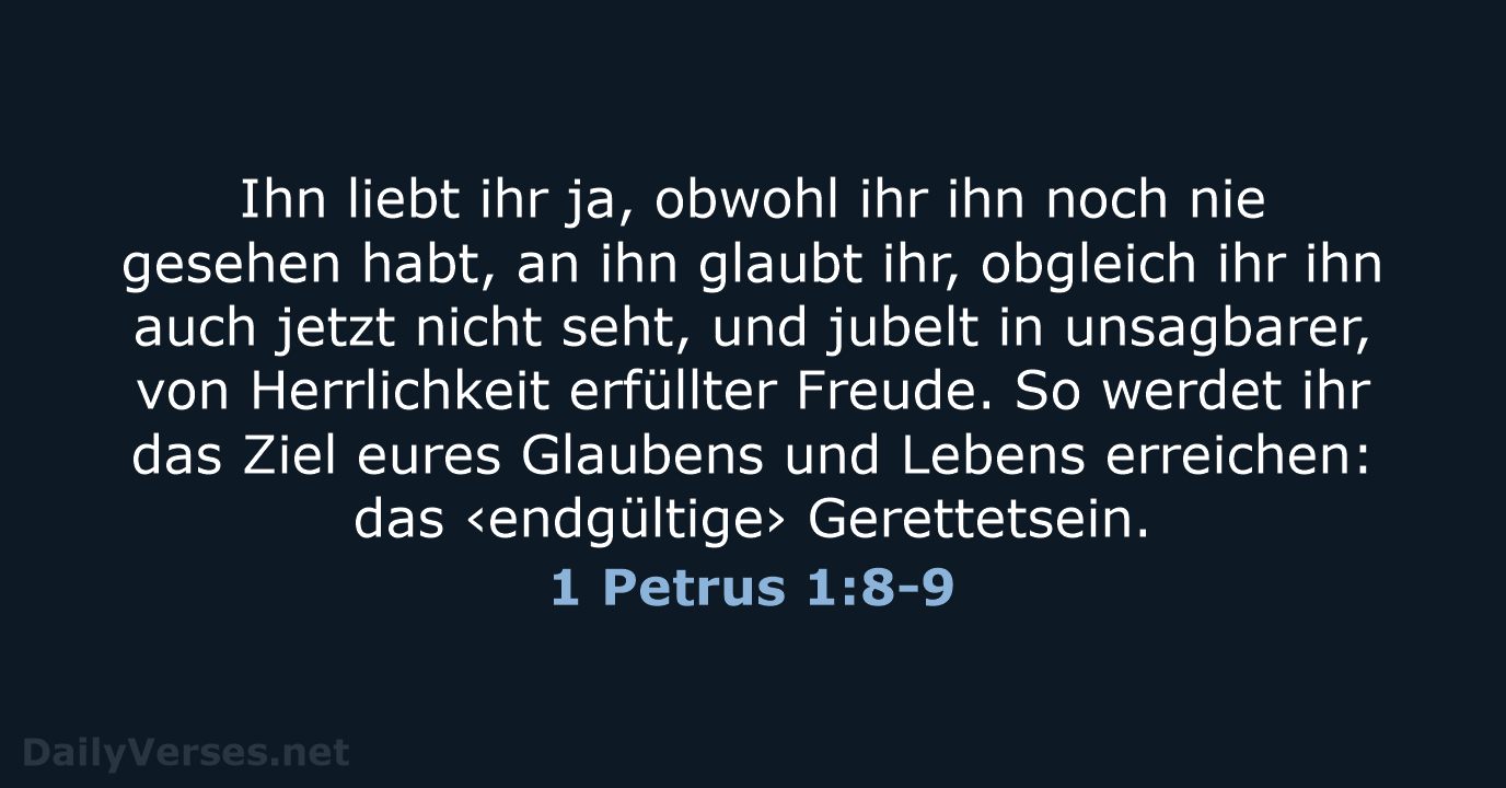 1 Petrus 1:8-9 - NeÜ