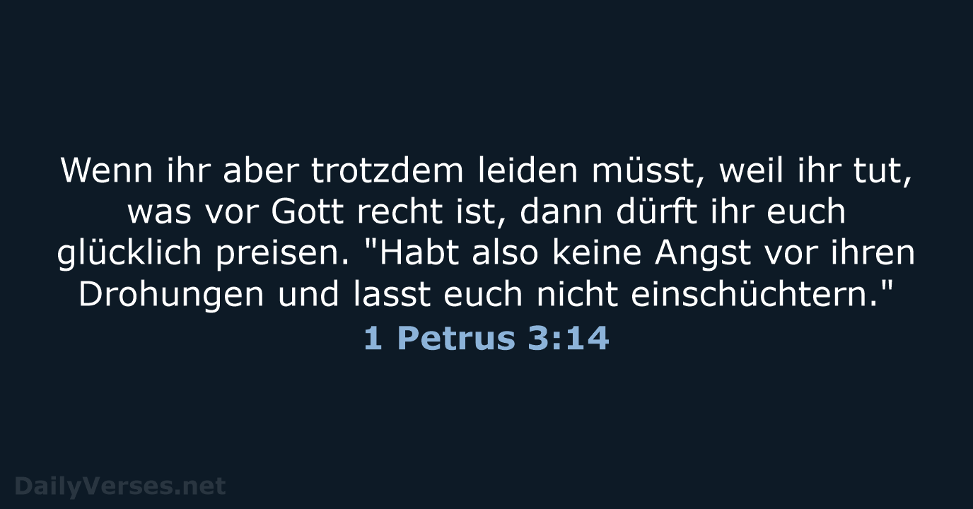 1 Petrus 3:14 - NeÜ