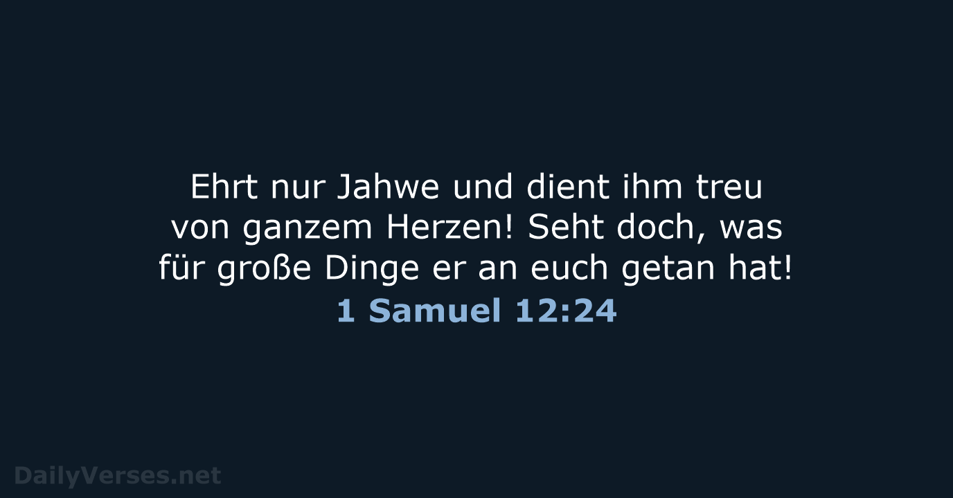 1 Samuel 12:24 - NeÜ