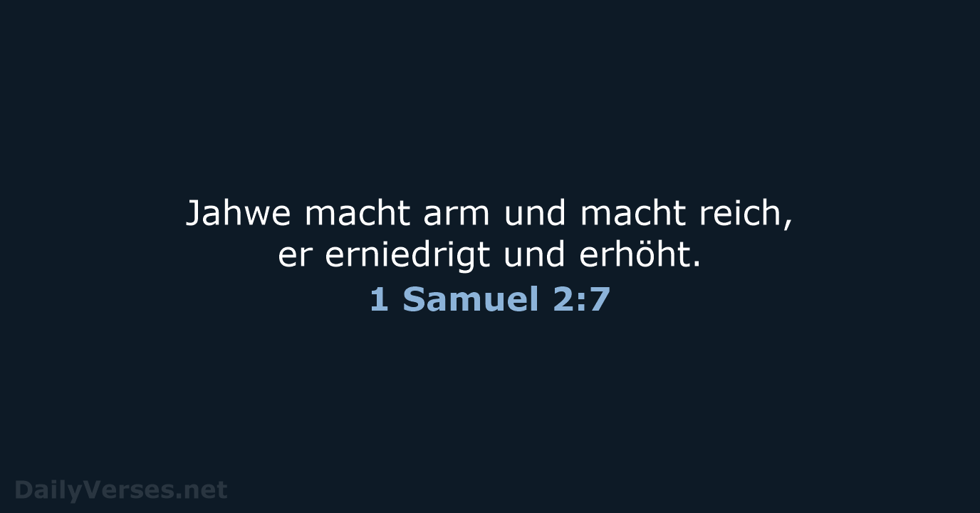 1 Samuel 2:7 - NeÜ