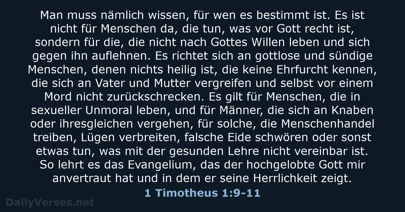 1 Timotheus 1:9-11 - NeÜ