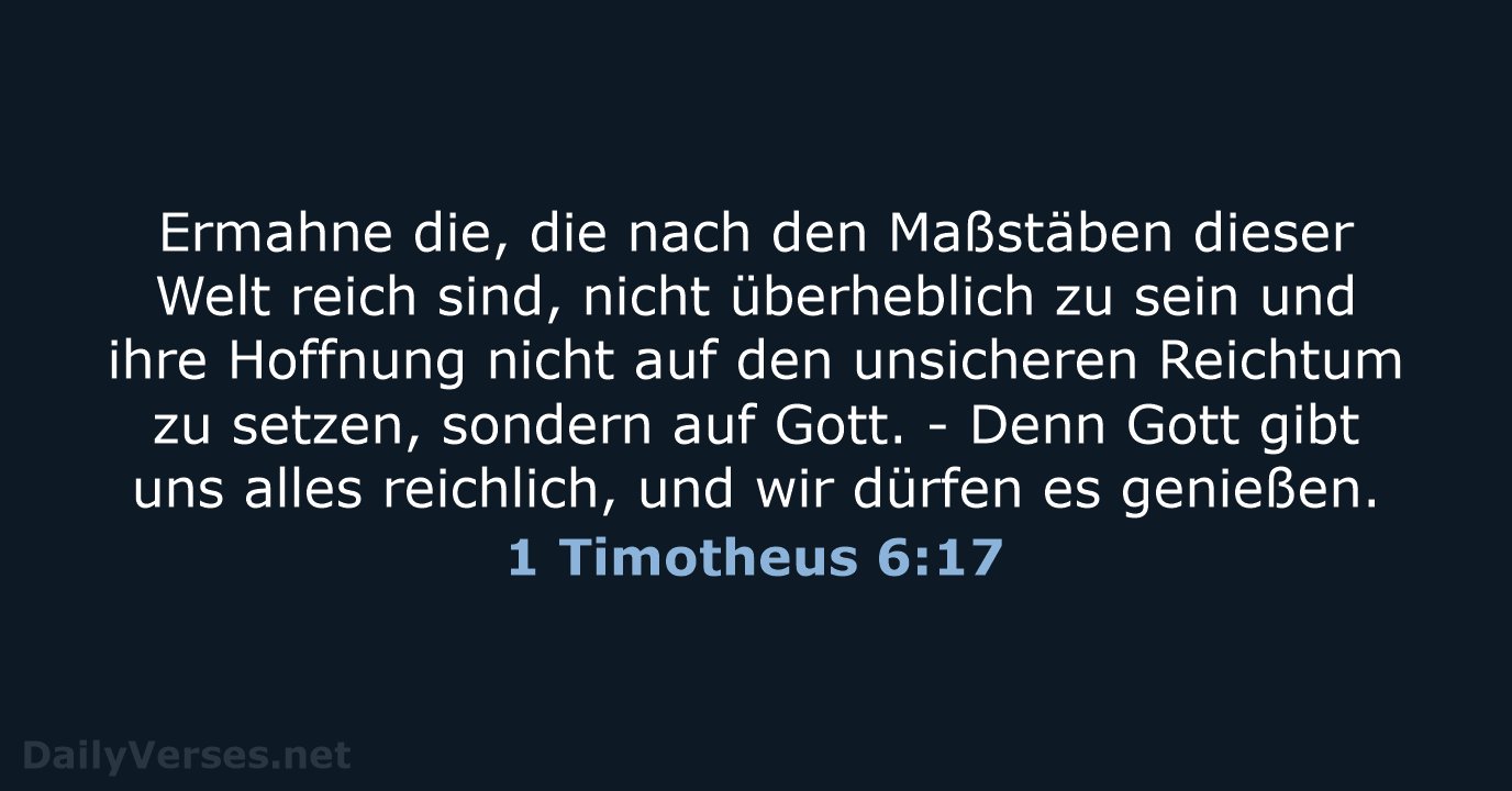 1 Timotheus 6:17 - NeÜ