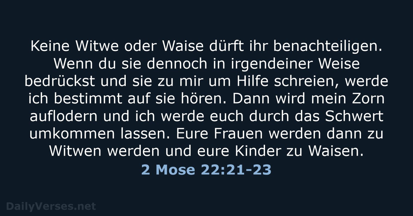 2 Mose 22:21-23 - NeÜ