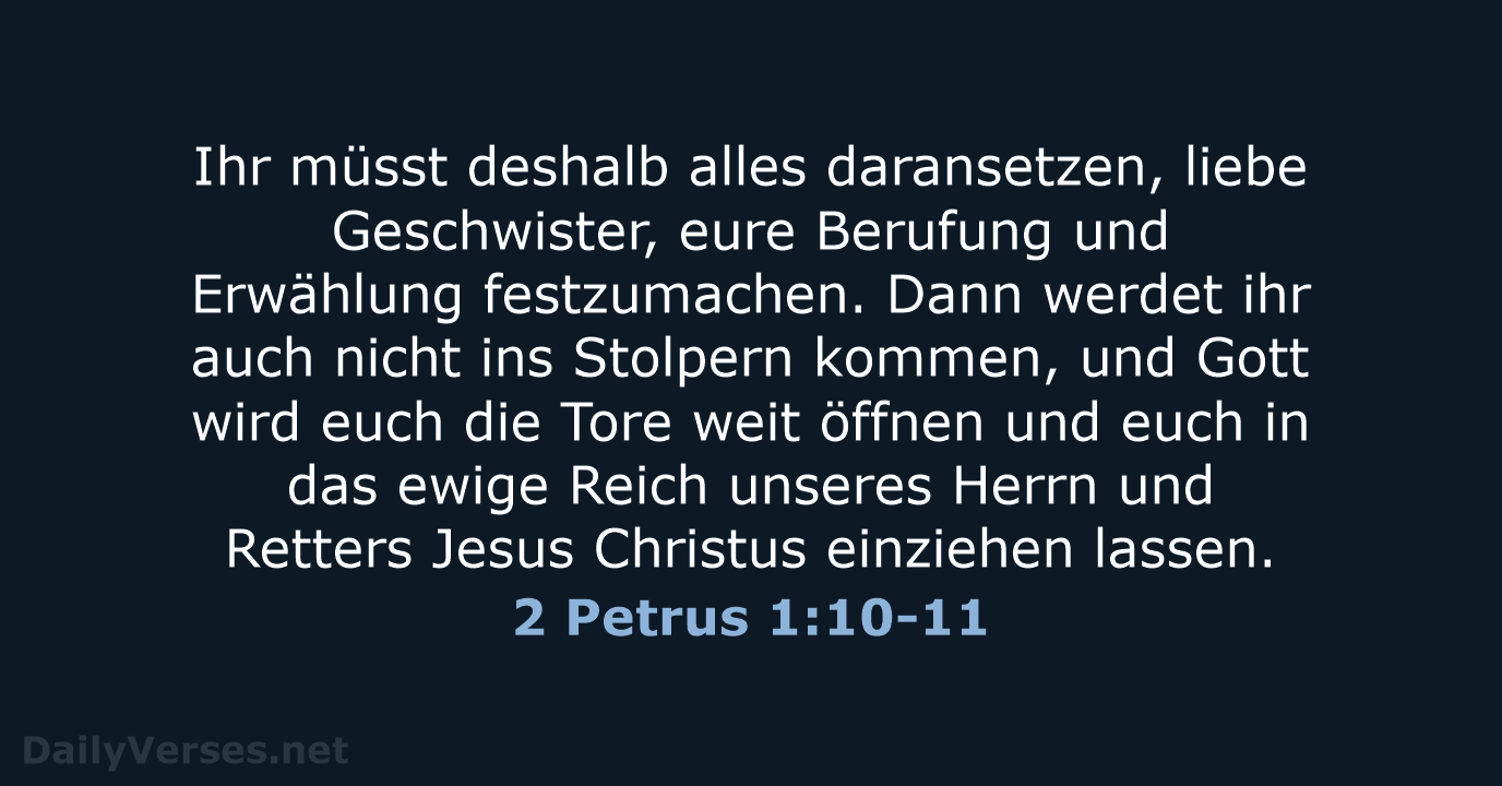 2 Petrus 1:10-11 - NeÜ