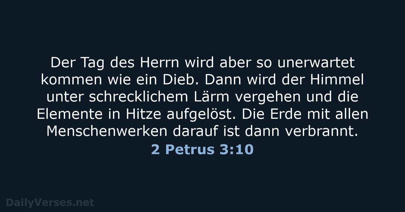 2 Petrus 3:10 - NeÜ