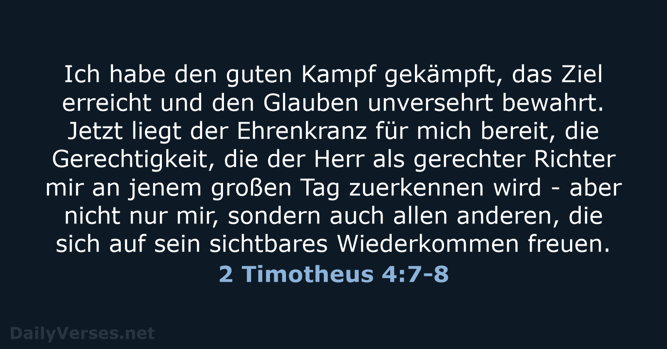 2 Timotheus 4:7-8 - NeÜ