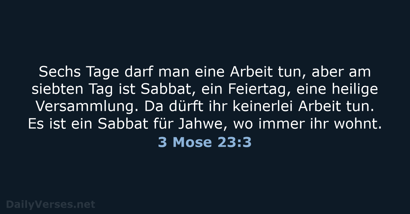 3 Mose 23:3 - NeÜ