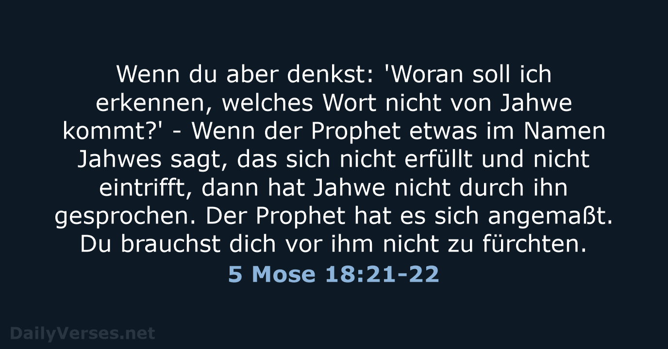 5 Mose 18:21-22 - NeÜ