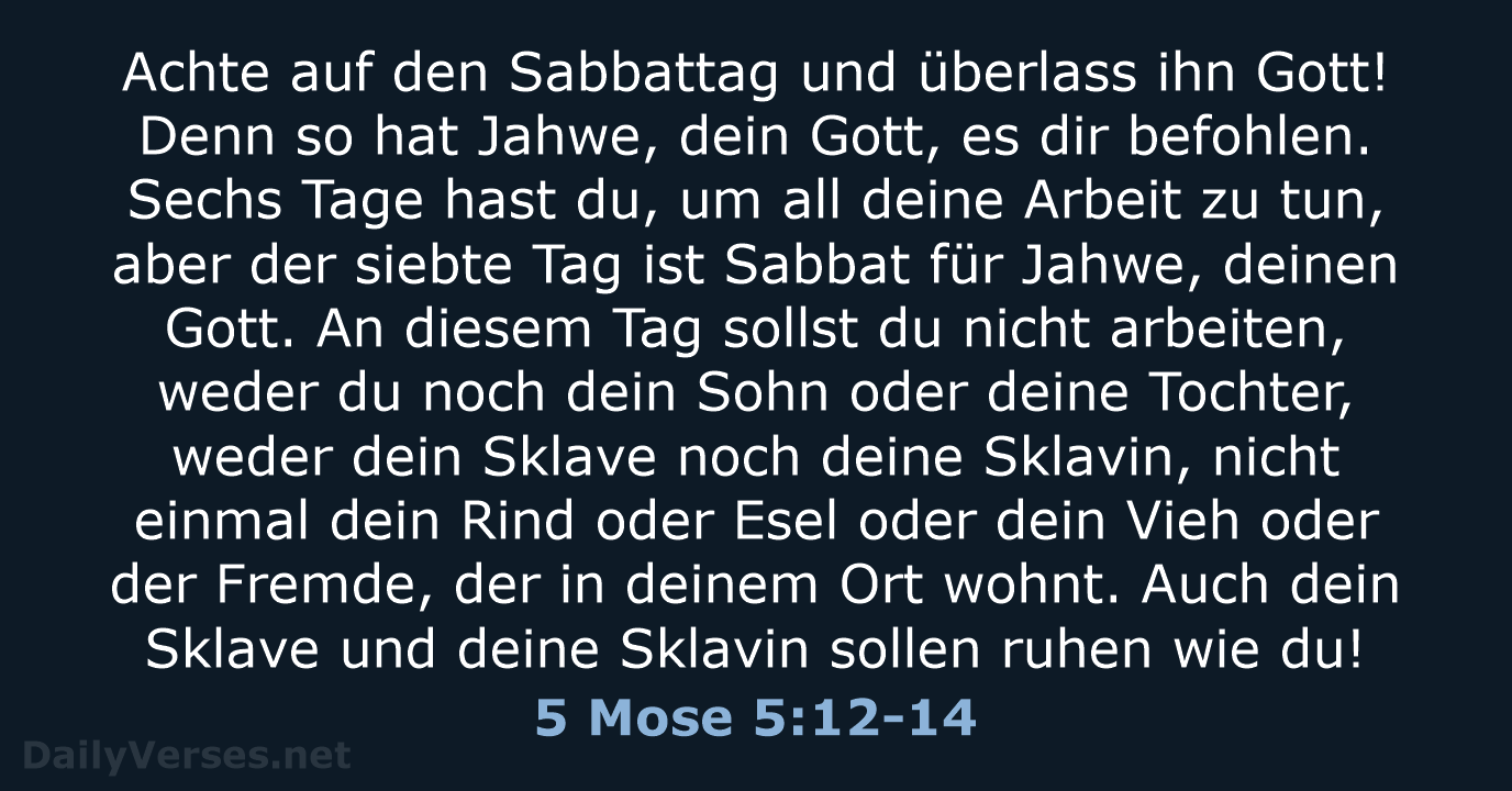 5 Mose 5:12-14 - NeÜ