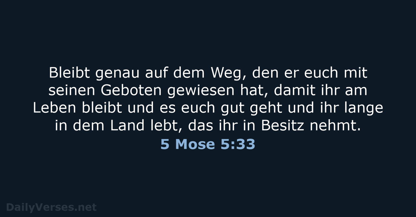 5 Mose 5:33 - NeÜ