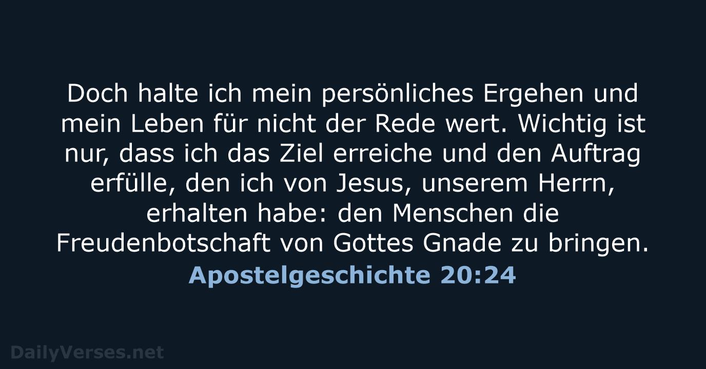 Apostelgeschichte 20:24 - NeÜ