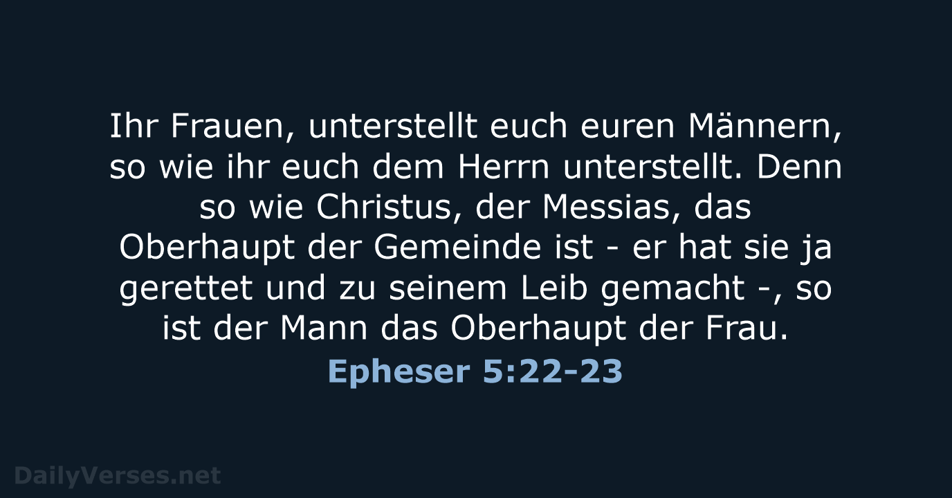 Epheser 5:22-23 - NeÜ
